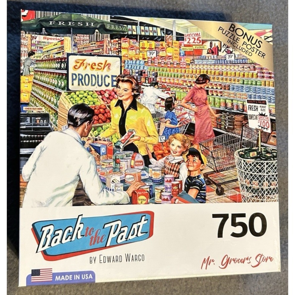 Roseart Mr.Grocer's Store Back To Past 750pc 27x20 Puzzle Bonus Puzzle Poster